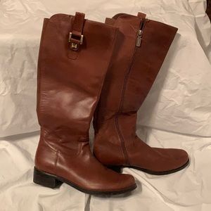 Blondo “Velvet” Butterscotch Leather Riding Boots - Waterproof